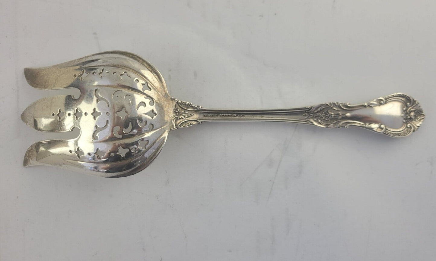 King Edward by Gorham 8 3/4" Sterling Silver Solid Salad Serving Fork 3.6oz.