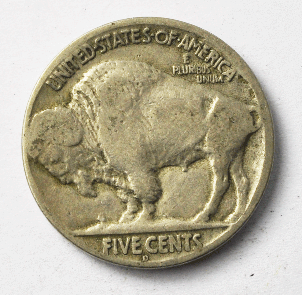 1919 D 5c Buffalo Nickel Five Cents US Denver Rare