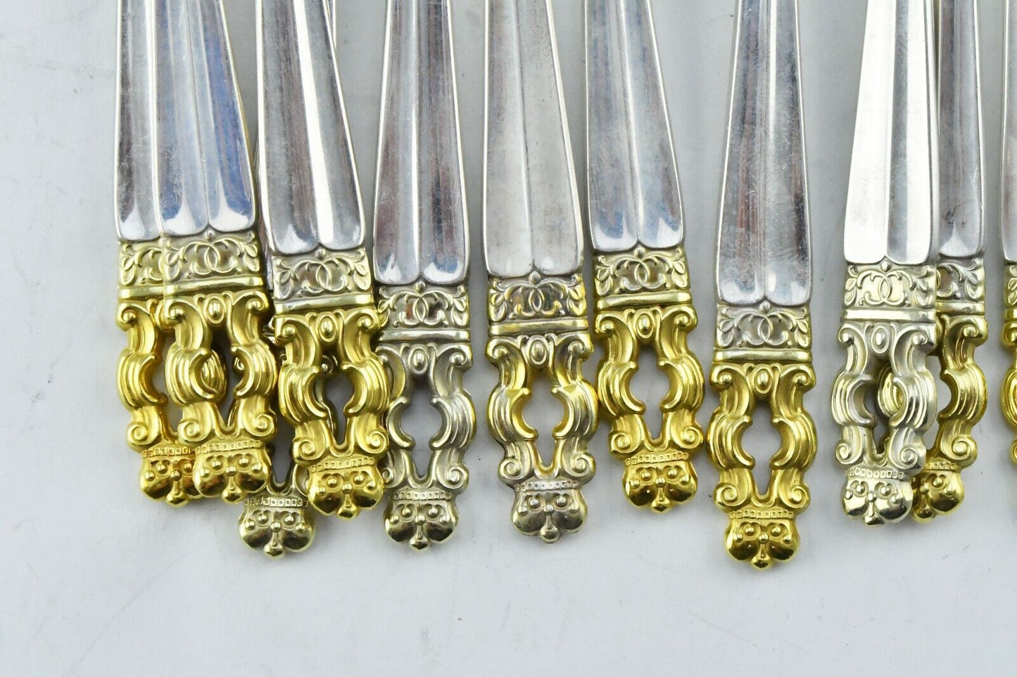 14pc. Hispana-Sovereign "Gold" by Gorham Sterling 6 7/8" Salad Fork 21oz.