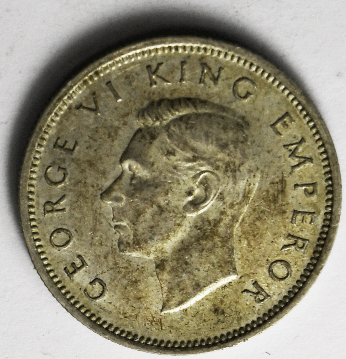 1941 New Zealand One Shilling Silver Coin Low Mintage KM# 9