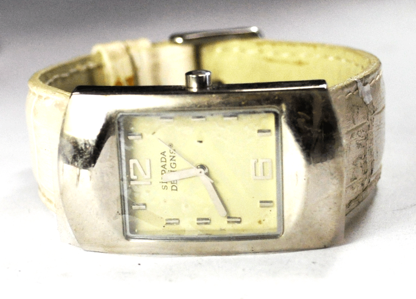 Silpada Italian Designs Wristwatch 25mm Stainless Hooded Lugs Quartz Vera Pelle