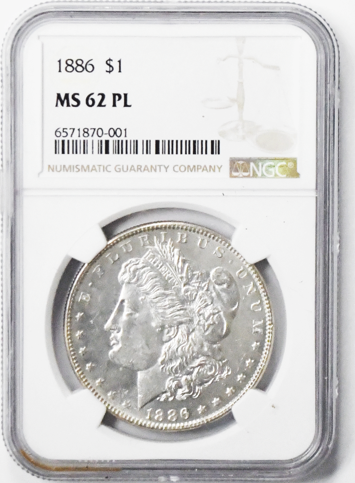 1886 $1 Morgan Silver One Dollar MS62 PL NGC  Philadelphia VAM 1A Top 100