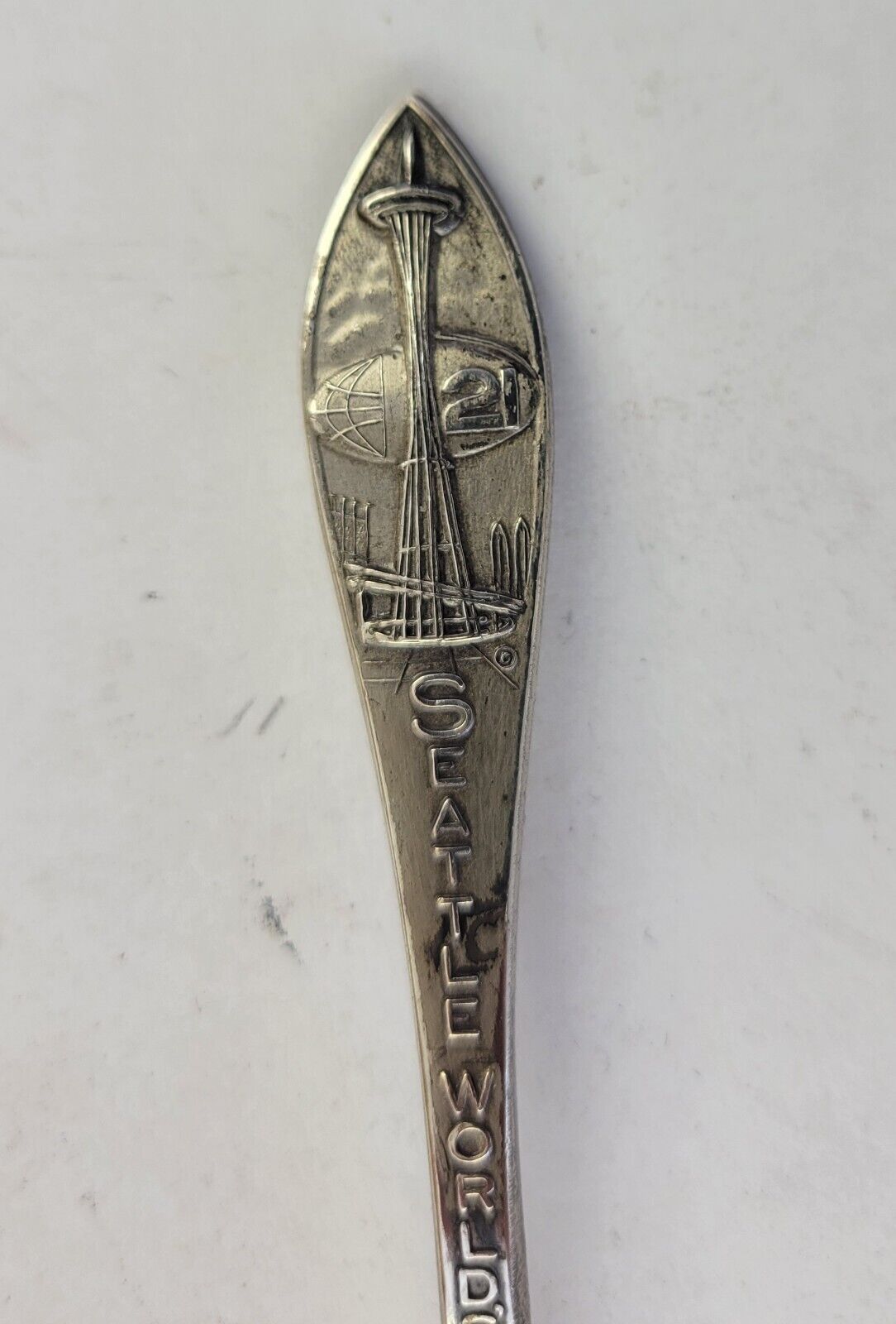 1962 Seattle World's Fair Sterling 4 1/4" Souvenir Spoon Space Needle .39oz.