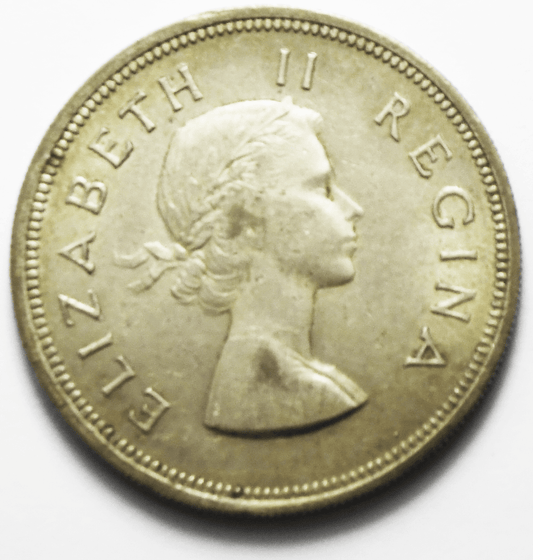 1957 South Africa 2-1/2 Shillings Silver Coin KM# 51