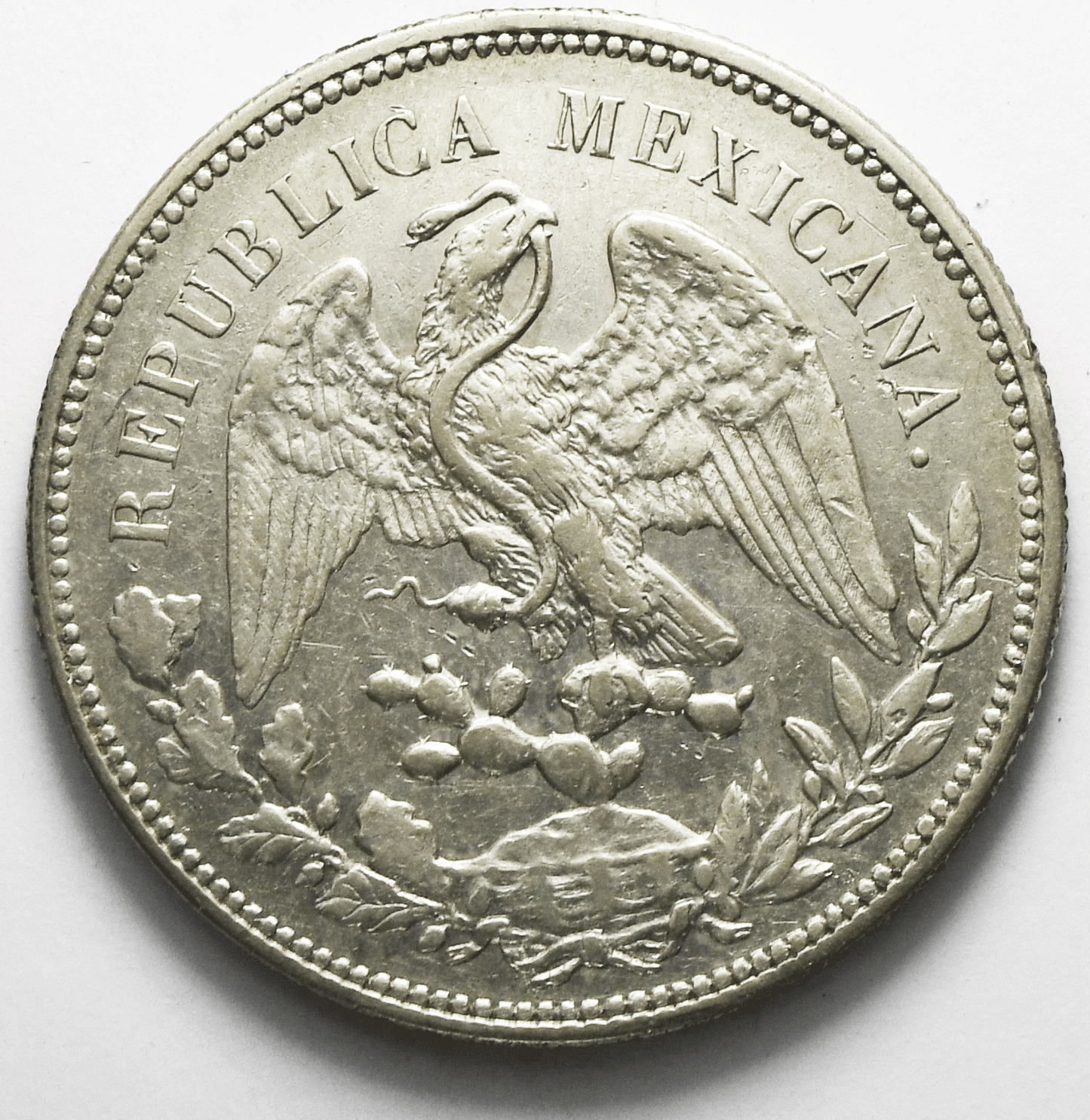 1909 Mo GV Mexico Second Republic Un Peso Silver Coin KM# 409.2