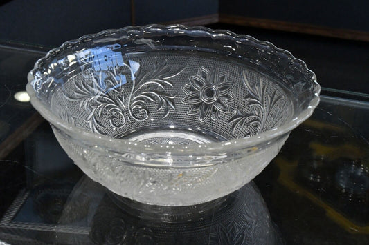 Vintage 1970's Floral Glass Cereal Bowl 6 1/2' x 2 1/2"