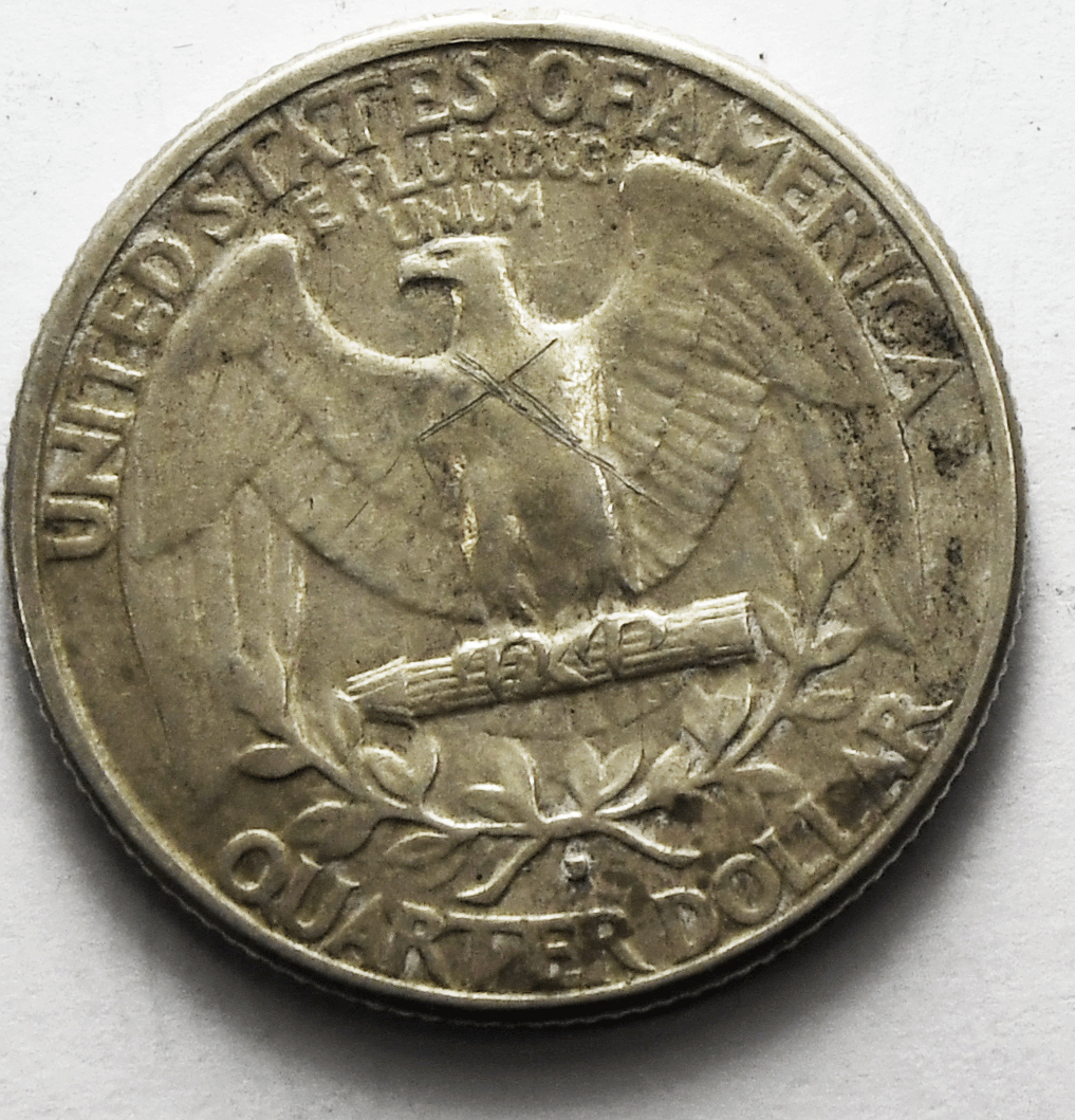 1932 D 25c Twenty Five Cents Silver Quarter Dollar Denver Rim Damage Scratches