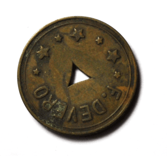 F Devero Good For 5c In Trade Token Bronze 21mm St Joseph Missouri Five Cents