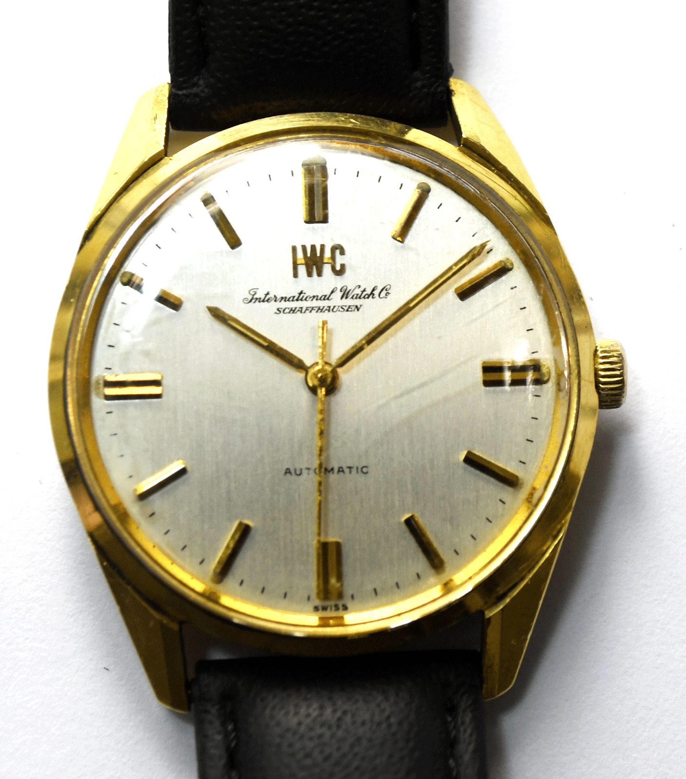 Vintage Men's IWC Schaffhausen 34mm 18k Automatic C.854B 23J Wristwatch