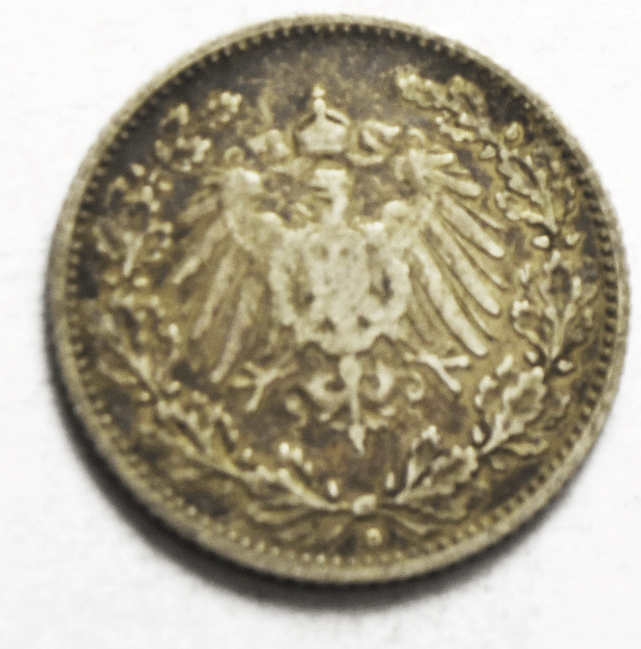 1906 D Germany Empire Silver 1/2 Mark KM# 17