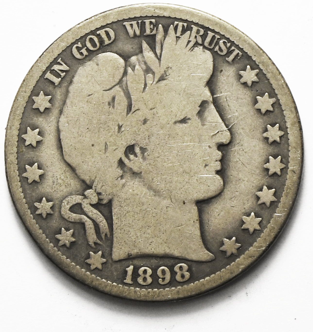 1898 O 50c Barber Silver Half Dollar Fifty Cents US New Orleans Rare