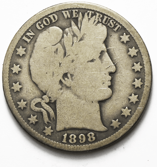 1898 O 50c Barber Silver Half Dollar Fifty Cents US New Orleans Rare