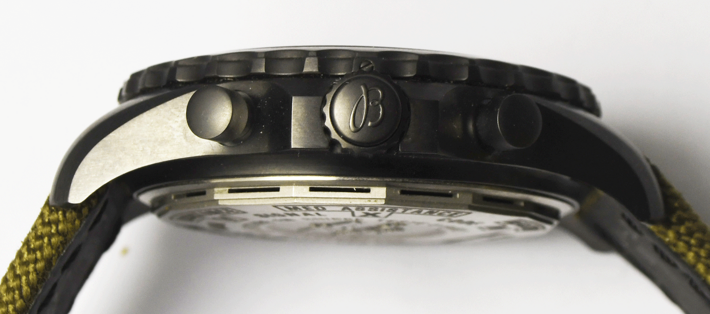 Breitling Chronospace Military GMT Alarm Blacksteel Men's Watch M78366 46mm