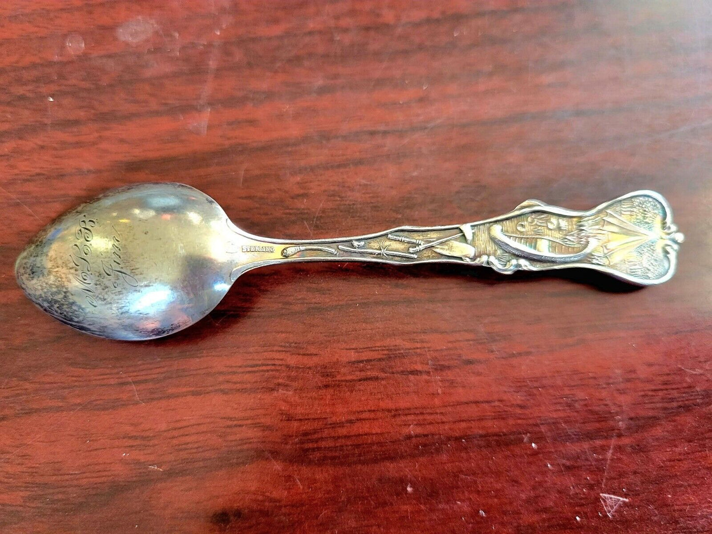 Convention Hall Kansas City Mo.  Sterling Silver 4 1/8" Souvenir Spoon .38oz.