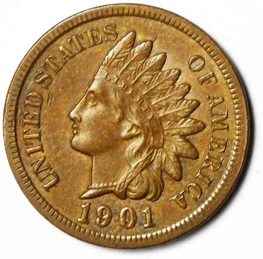 1901 1c Indian Head Penny One Cent US Philadelphia Uncirculated