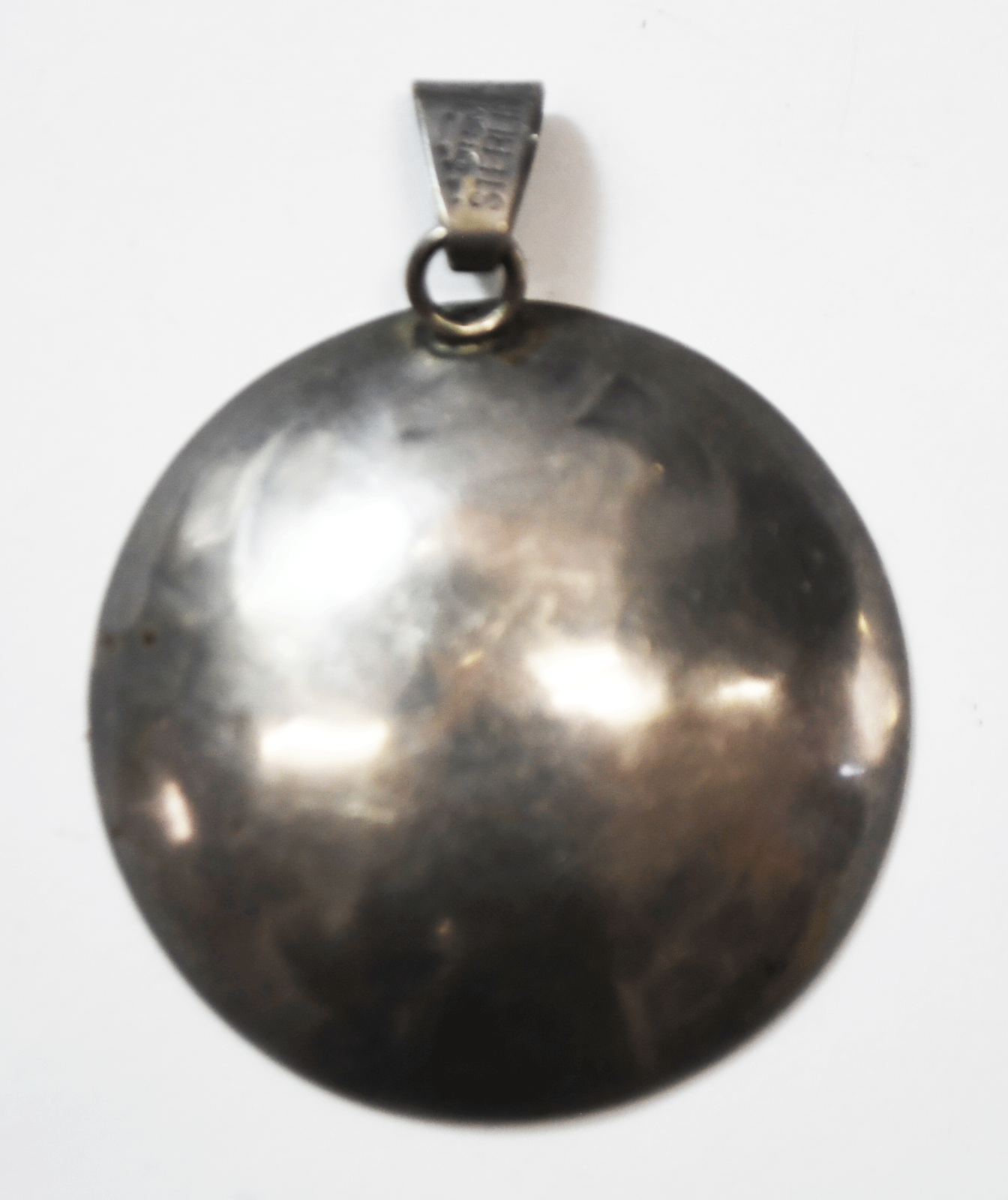 Sterling TSM The Silver Mesa Round Concave 35mm Disc Deer Pendant