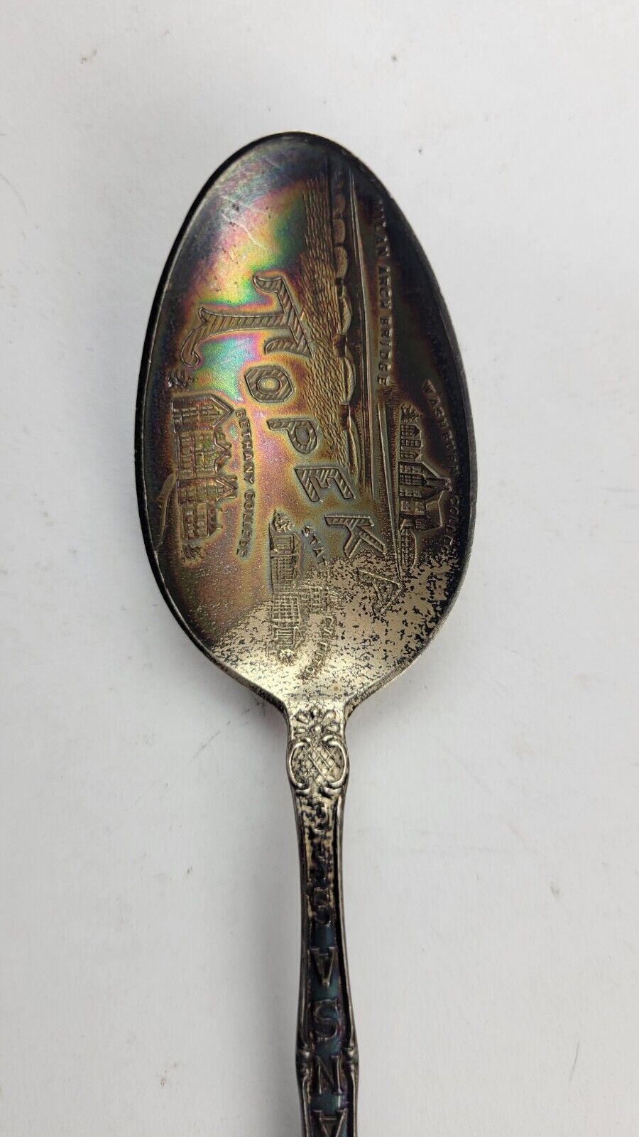 Sterling Silver Topeka Kansas 5 1/4" Souvenir Spoon Made By Shepard .58oz.