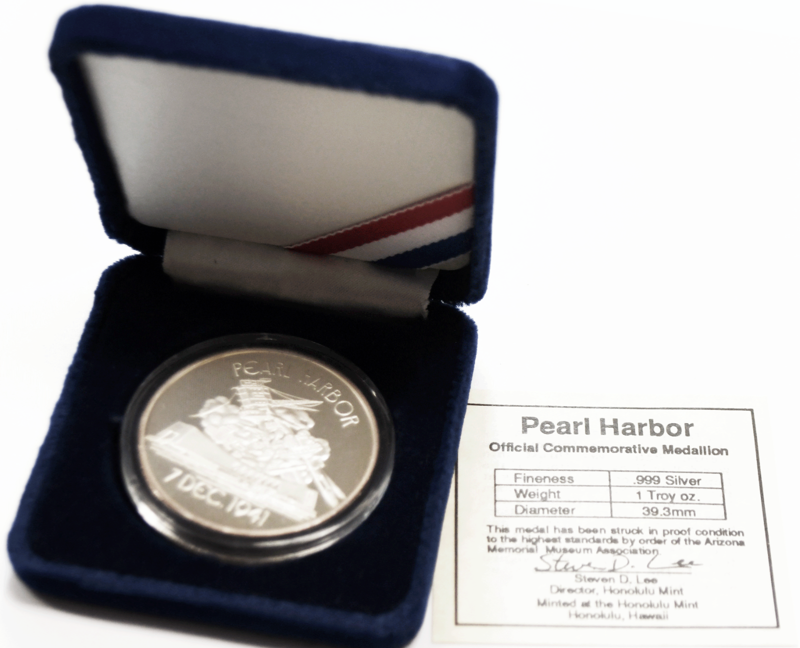 1 oz .999 Fine Pearl Harbor USS Arizona Silver Proof Memorial
