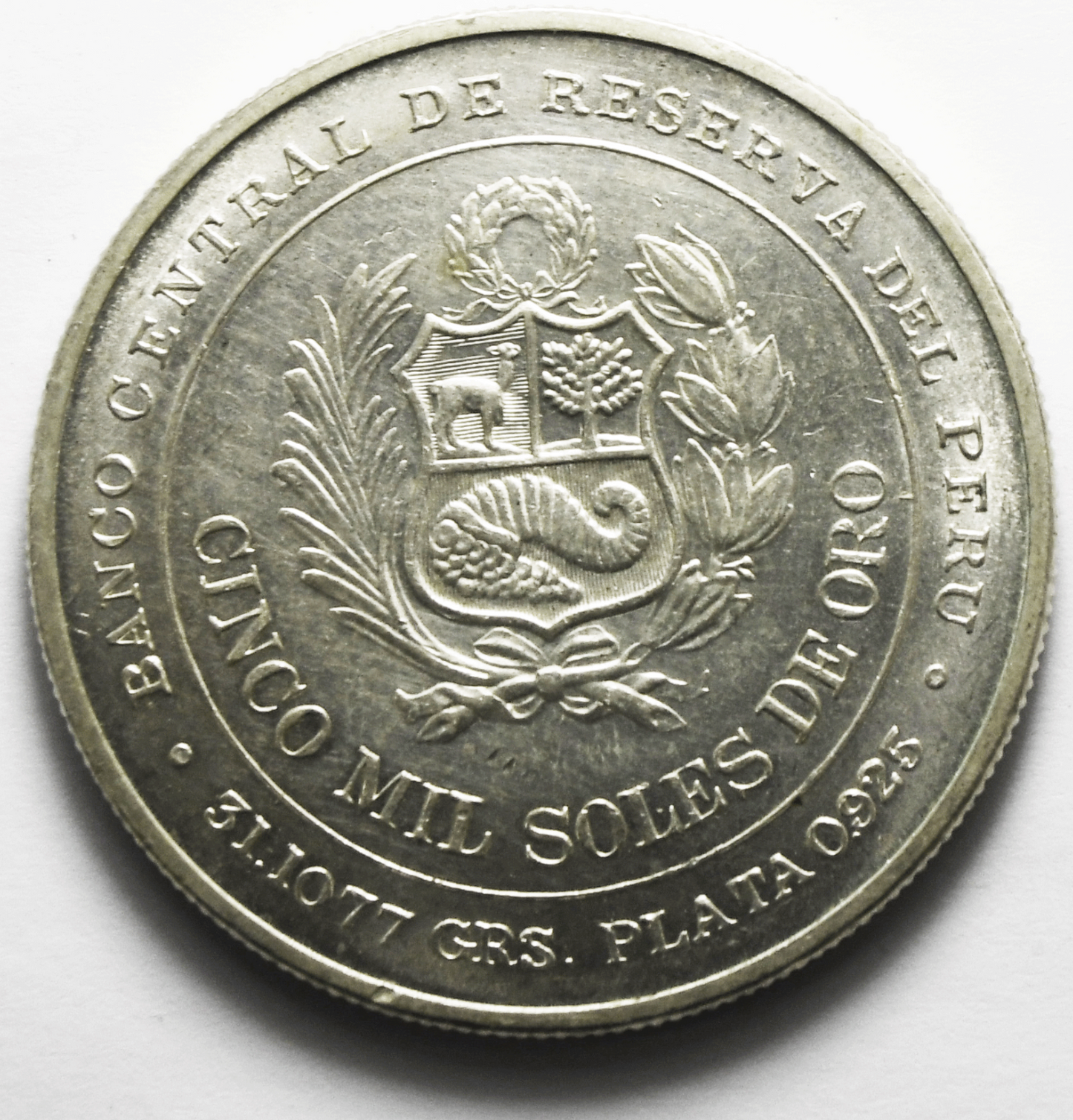 1979 LIMAPeru 5000 Soles Sterling Silver Coin KM# 276 1oz ASW