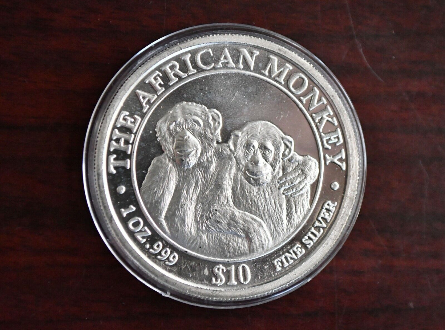 2000 The African Monkey .999 Fine Silver Somali Republic 1 oz. Rare $1 ...