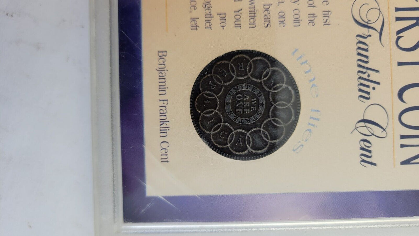 Benjamin Franklin Fugio Cent America's First Coin 1787 Mind Your Business Time