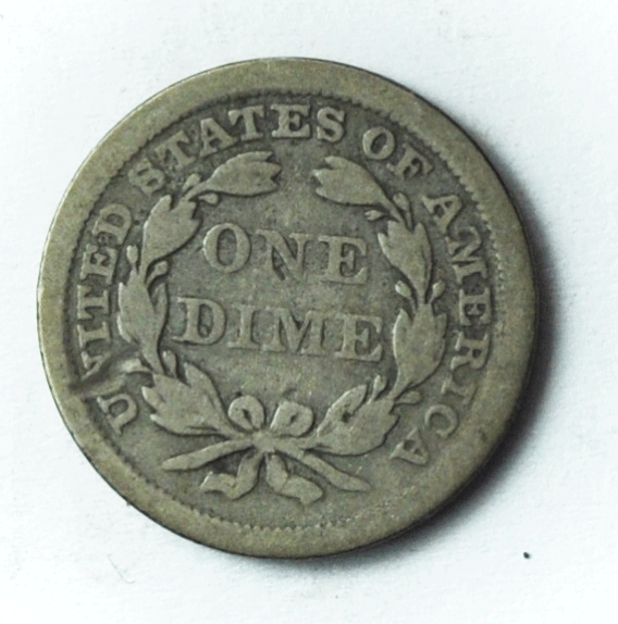 1857 10c Seated Liberty Silver Dime Ten Cents Philadelphia