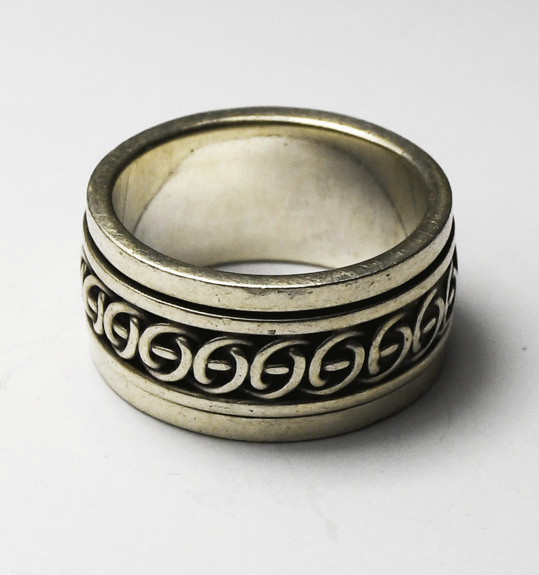 Sterling Silver GeoArt Ring 9mm Band Size 6