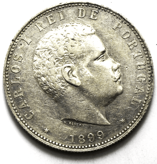 1899 Portugal 1000 Reis Silver Coin KM# 540