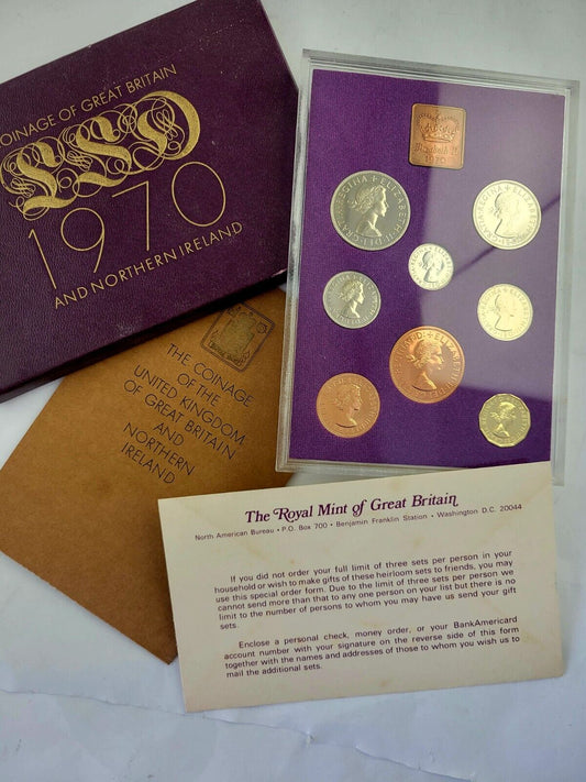 1970  The Coinage of Great Britain and Northern Ireland  8pc Set