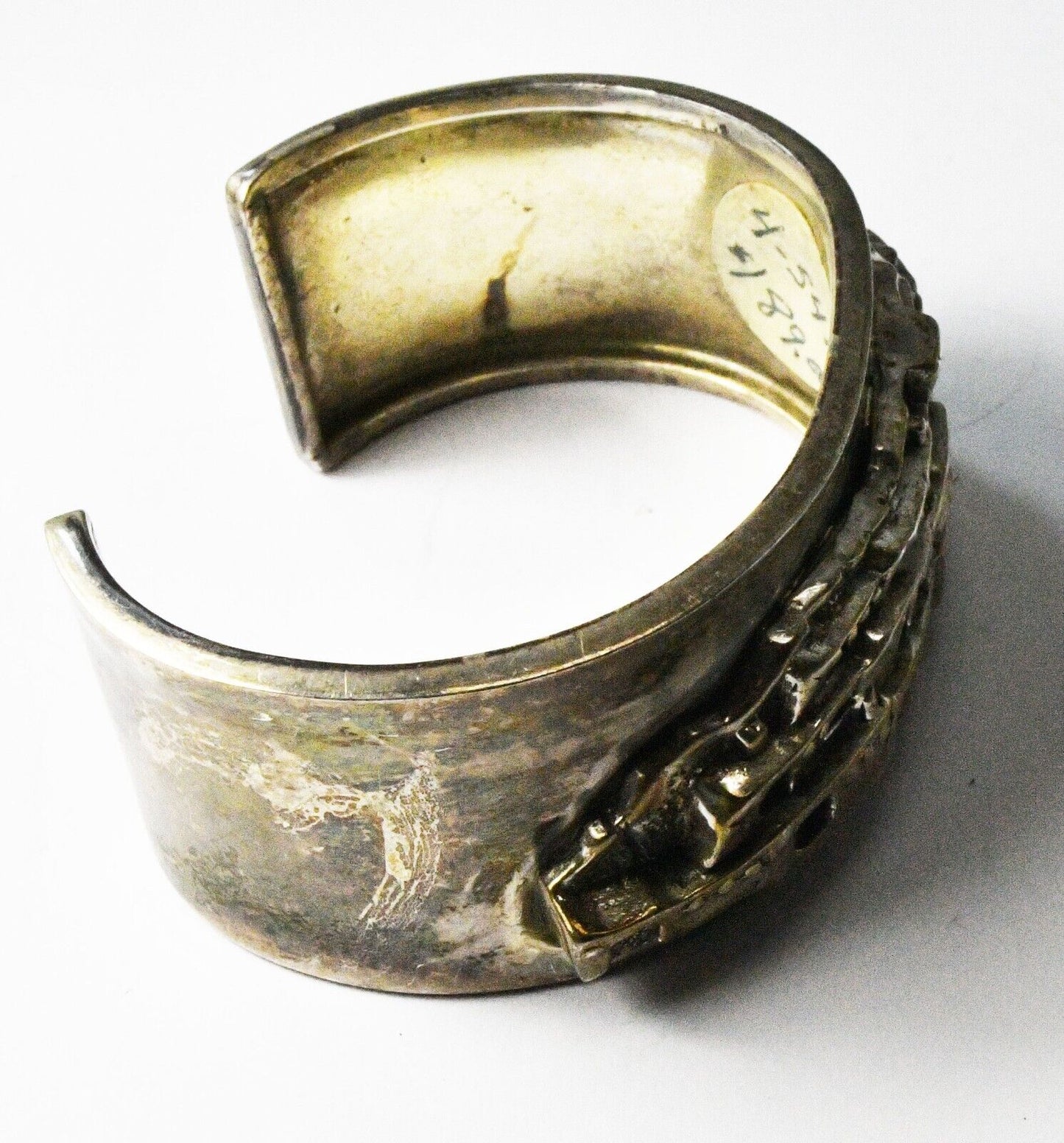 Sterling Silver Adobe Village Cuff Bracelet 26mm 6-3/4" Wrist