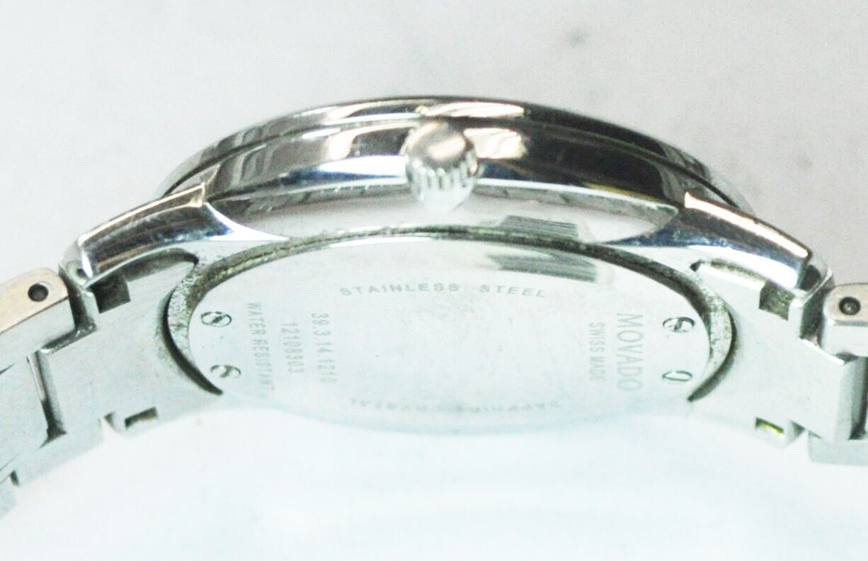 Women's Movado 39.3.14.1210 Black Stick Dial 30mm Stainless Steel Wristwatch