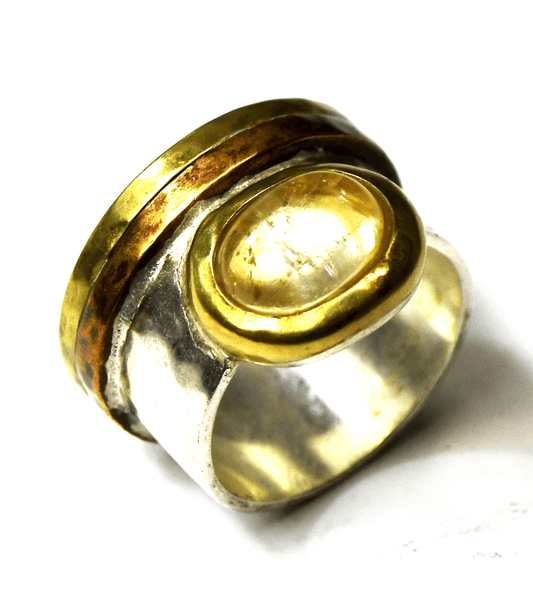 Sterling Silpada Metallic Mix R3364 Citrine Ring Copper 3-Tone 16mm Size 7