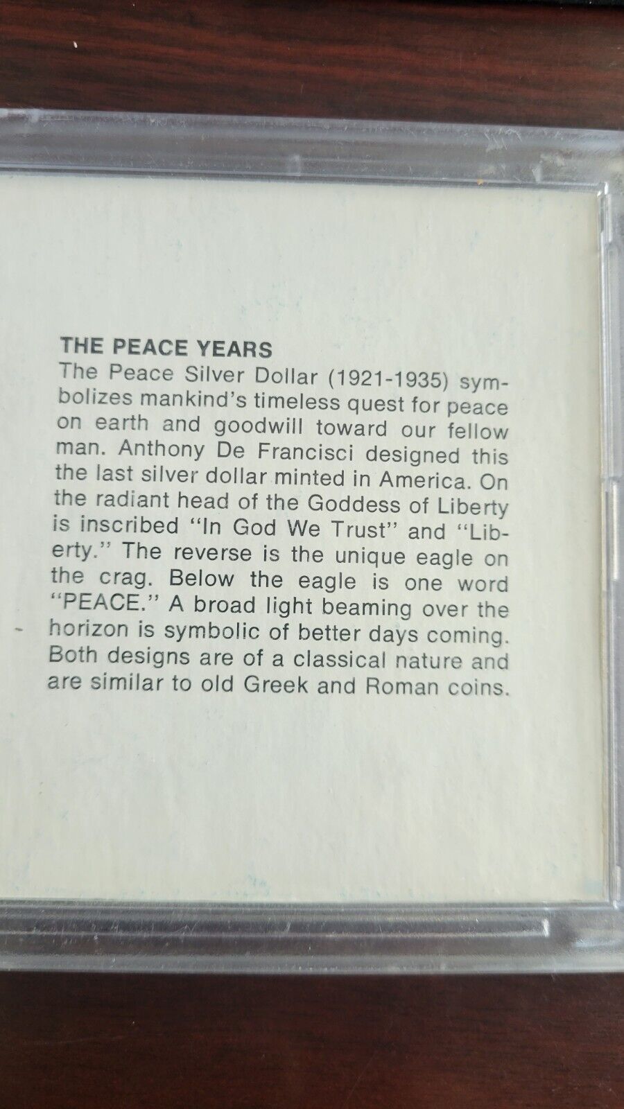 THE AMERICANA SERIES COIN SET PEACE YEAR 1922