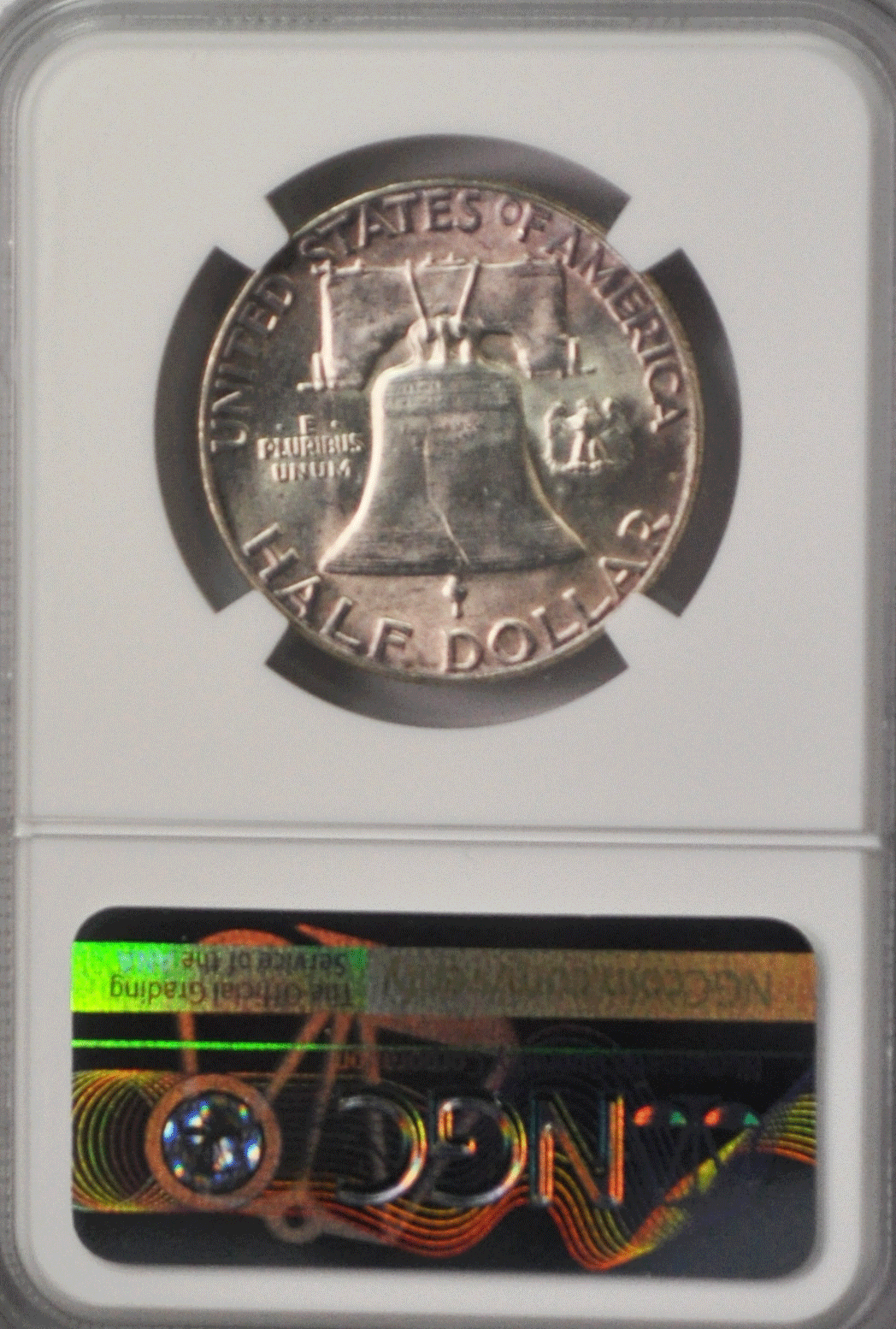 1955 50c Franklin Silver Half Dollar NGC MS64 Purple Toned Bugs Bunny