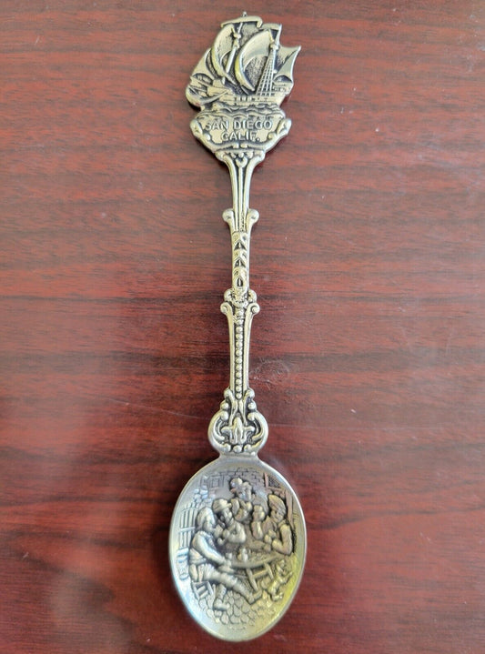 Vintage San Diego Souvenir Spoon Tavern Merriment Holland 4 7/8" California