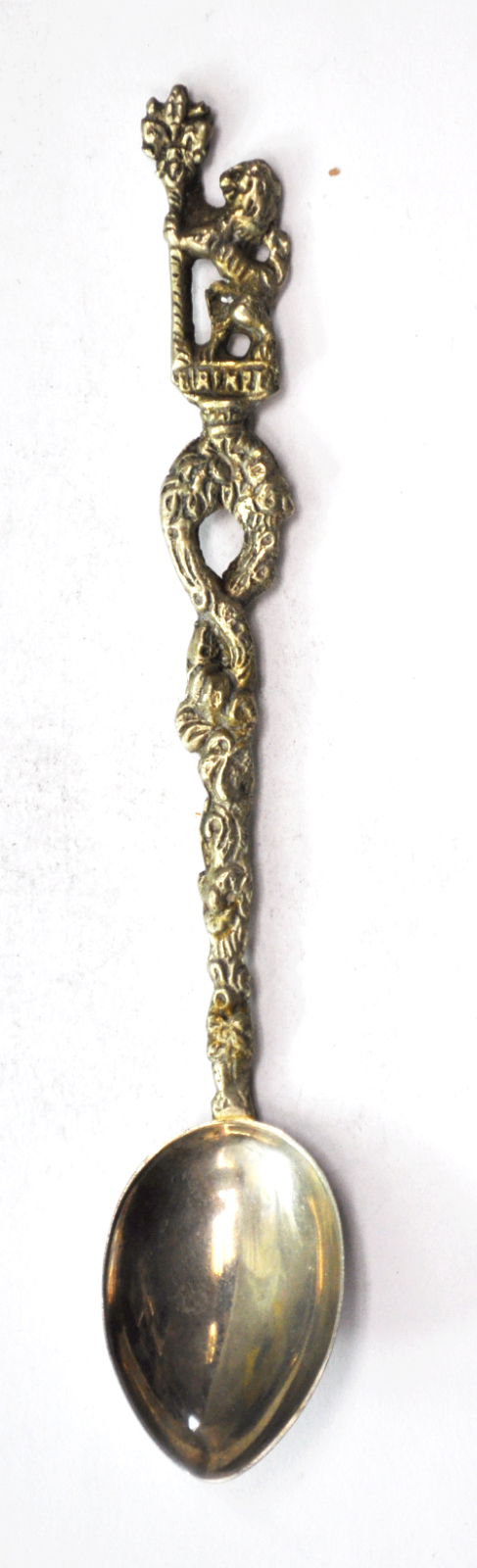 Silver Plated Heraldic Marzocco Lion Italian Souvenir Spoon 5.5" Fleur de Lis