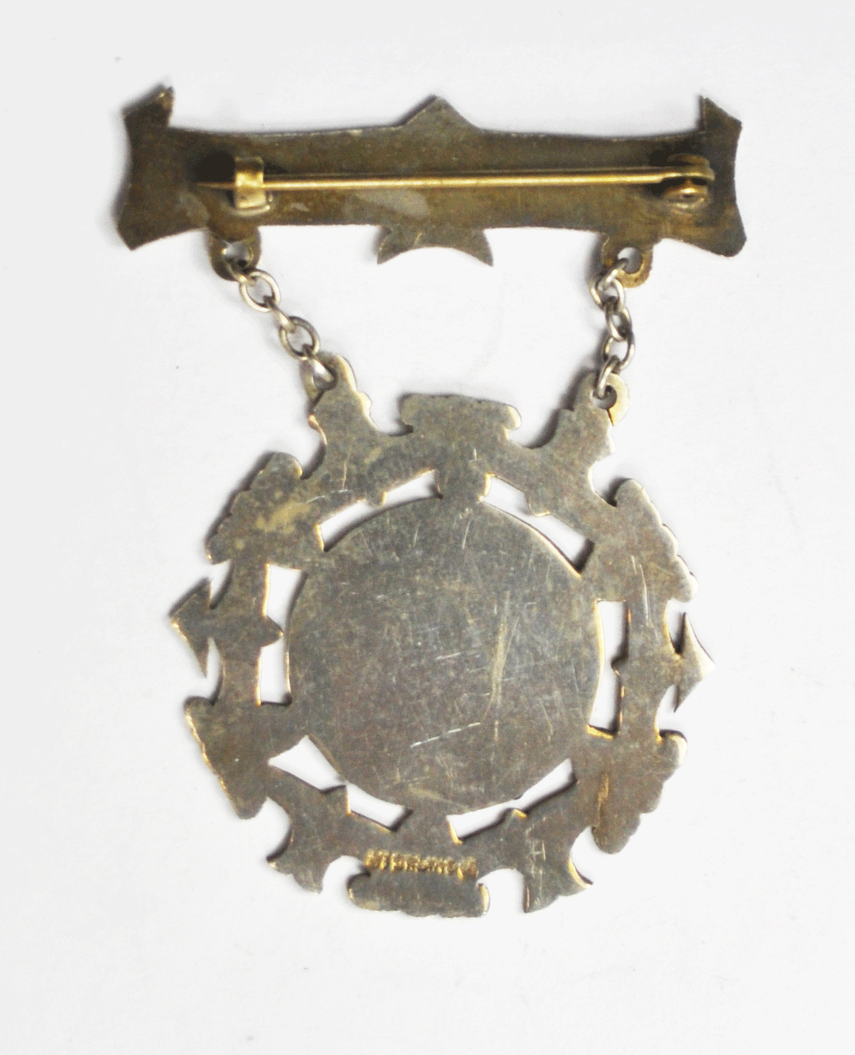 1927 Scottish Highland Dancing Medal Brooch Pin Edith McShane 2-1/8" 38mm SOSBA