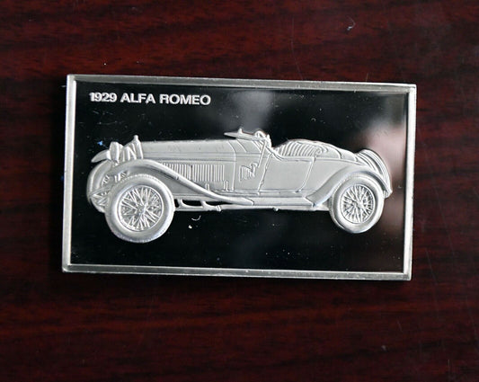 1929 Alfa Romeo Centennial Car Collection 1000 Grains Sterling Franklin Mint Bar
