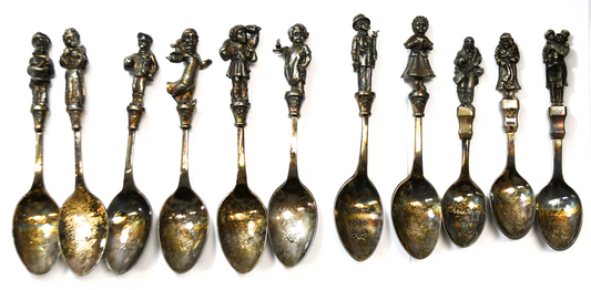 Reed & Barton 1980-87 Silver Plated Christmas Spoons 3 Carol & 1990 Bell