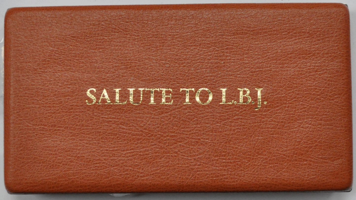 Lyndon B Johnson Medallic Tribute Great Society Franklin Mint Sterling Set 38mm