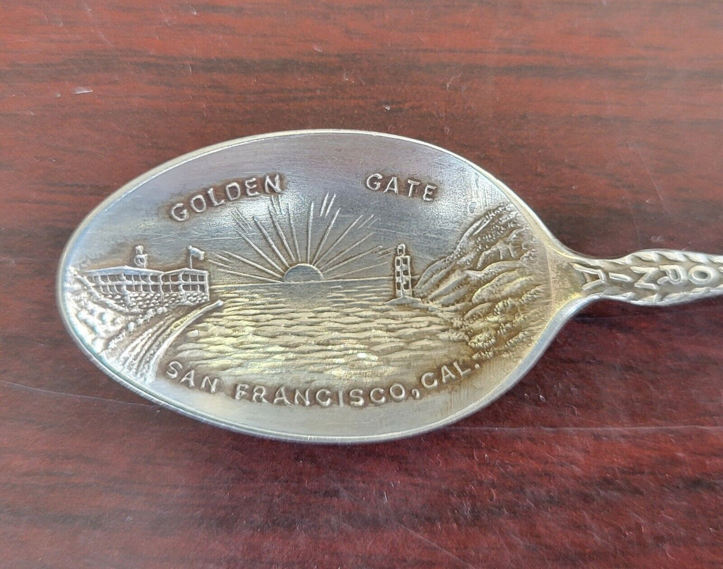 Golden Gate Bridge San Francisco 4" Sterling Souvenir Spoon .22oz. Eureka