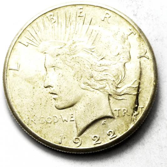1922 S $1 Peace Silver One Dollar US San Francisco AU