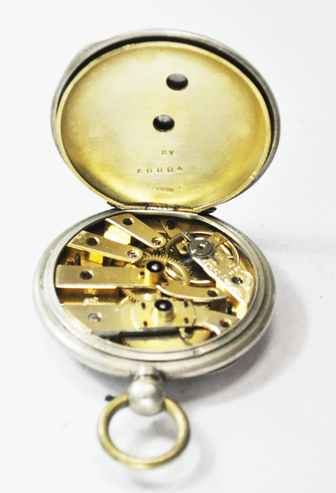 Antique Swiss 8 Rubis Cylindre German Monogram KW KS 49mm 800 Fine Case Running