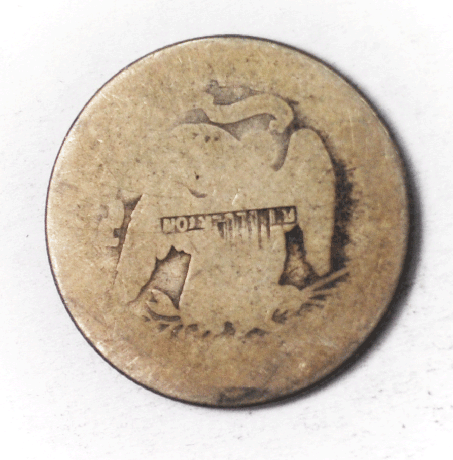 1877 25c Seated Liberty Silver Quarter Hallmark Counterstamped R. Fullerton