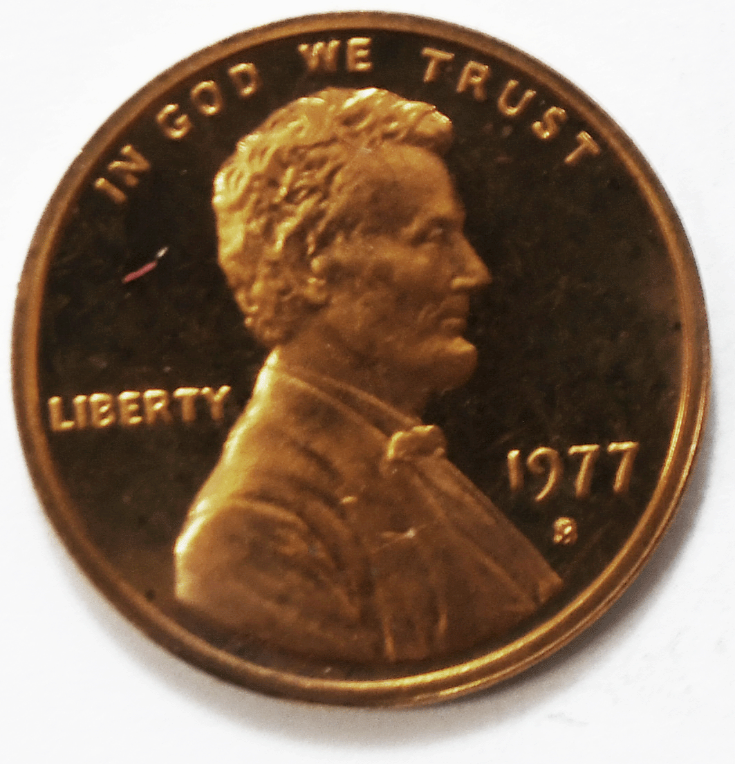 1977 S 1c Proof Lincoln Memorial Cent One Penny Gem Uncirculated San Francisco