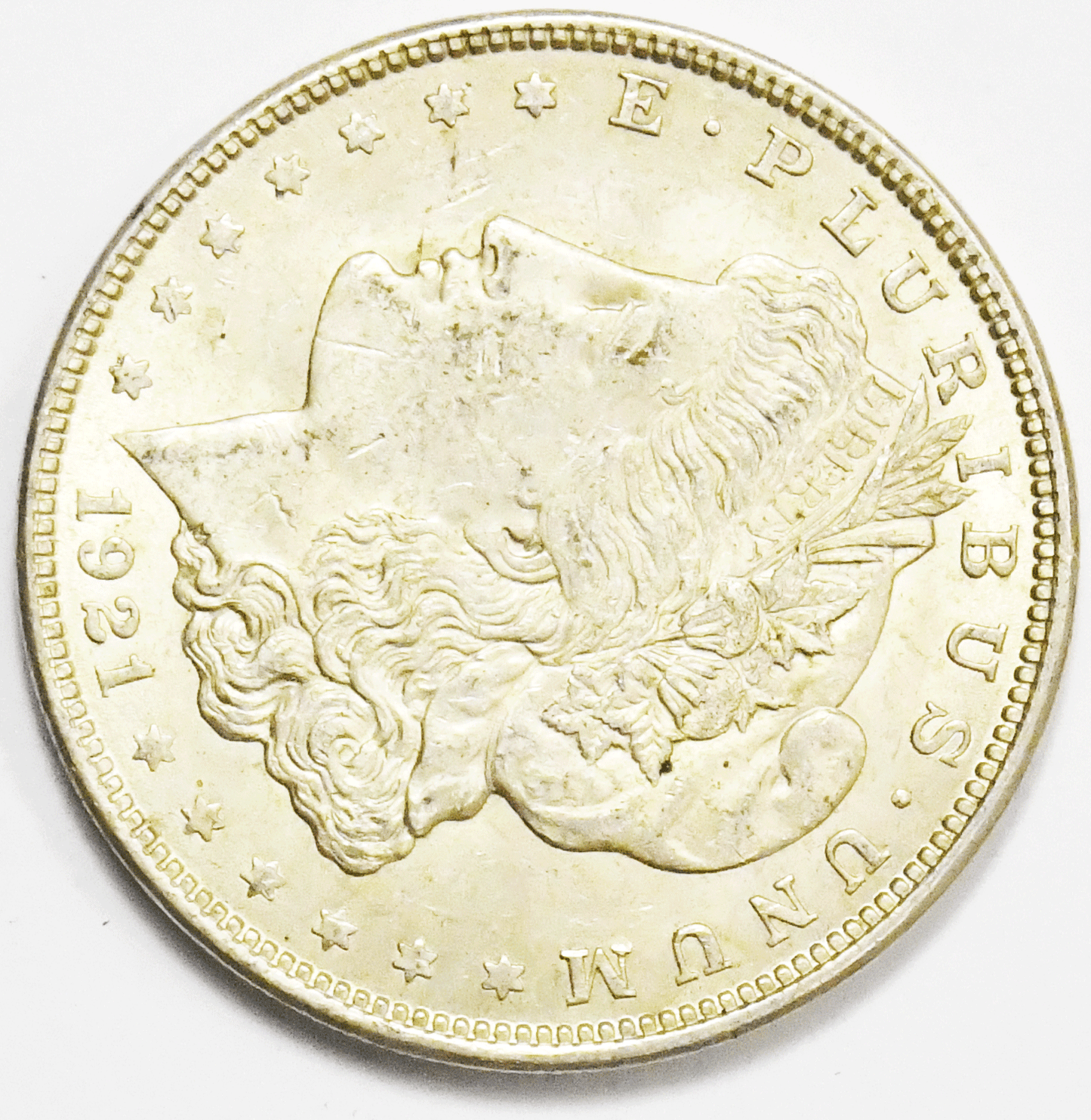 1921 $1 Morgan Silver One Dollar Philadelphia VAM 41B Pitted Reverse Top 100