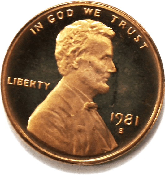 1981 S 1c Proof Lincoln Memorial Cent One Penny Gem Uncirculated San Francisco