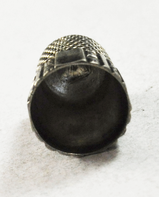 Sterling Silver Owl Stripe 7 Sewing Thimble 16mm x 19mm