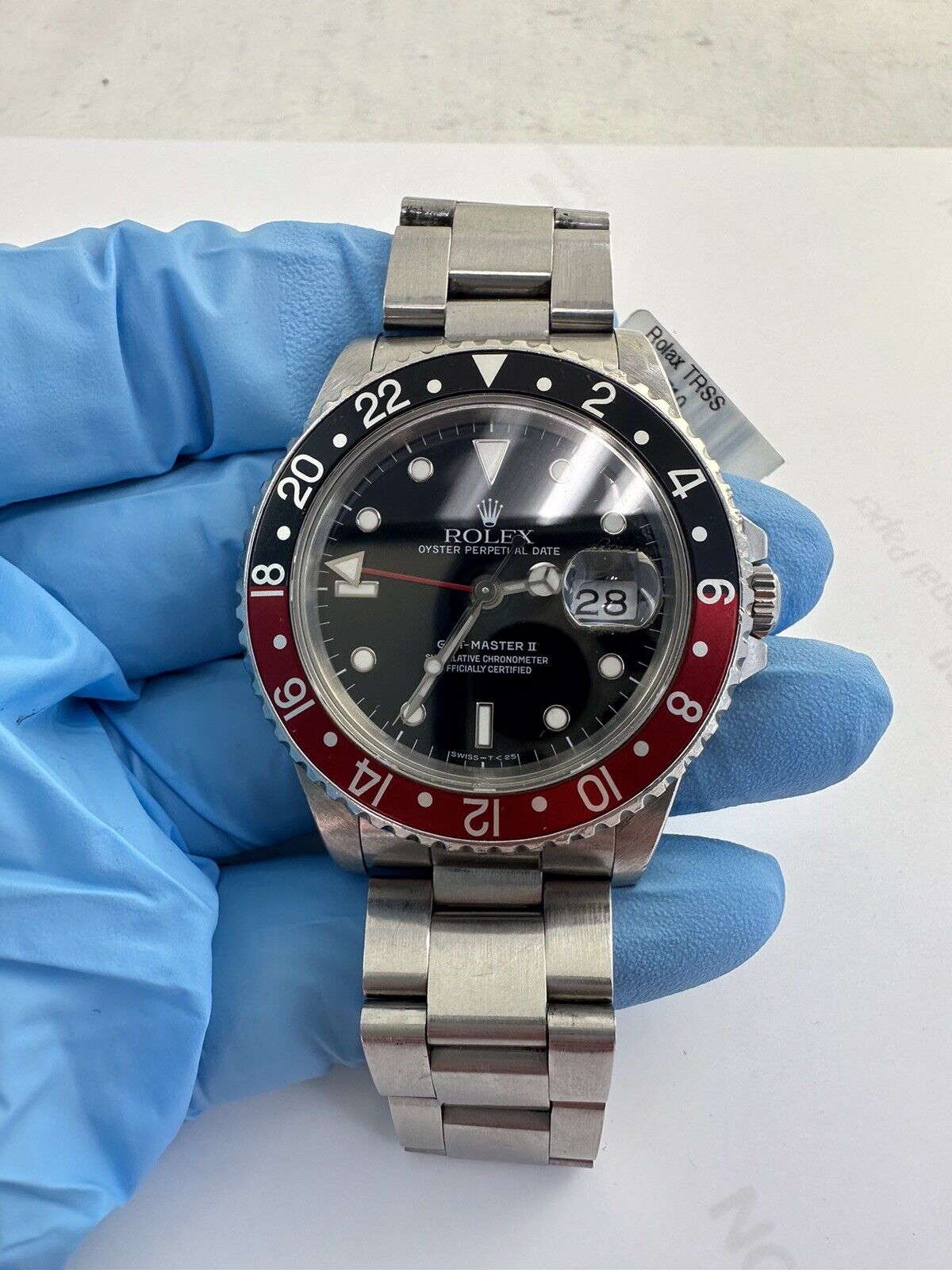 Rolex GMT-Master II 16710 Silver Oyster Bracelet with Red and Black Bezel