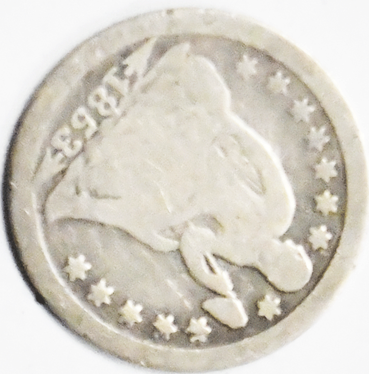 1853 10c Seated Liberty Silver Dime Ten Cents Philadelphia